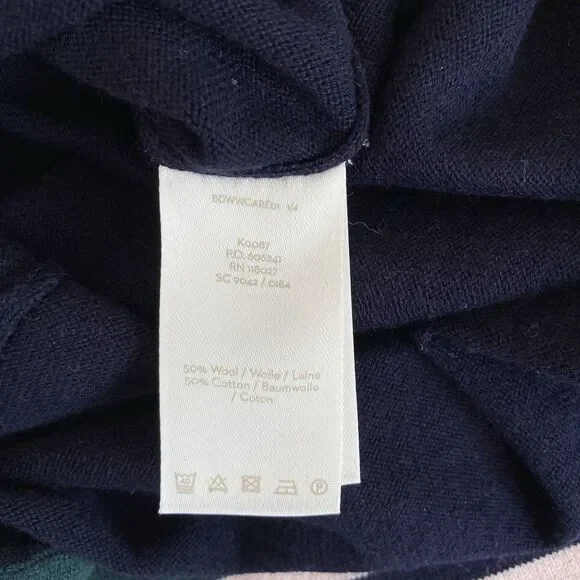 Boden Womens Trudy Knit Dress Size 12 Wool Cotton Blend Navy Green - Picture 11 of 11